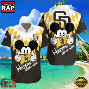 MLB Funny Mickey Haters Gonna Hate San Diego Padres Aloha Hawaiian Shirt
