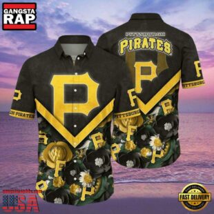 MLB Golden Bloom Pittsburgh Pirates Aloha Hawaiian Shirt