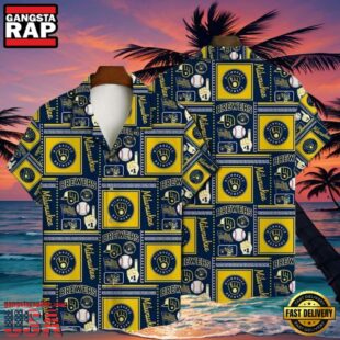 MLB Golden Glove Milwaukee Brewers Aloha Hawaiian Shirt Home Run Fashion