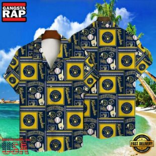 MLB Golden Glove Milwaukee Brewers Aloha Hawaiian Shirt Home Run Fashion