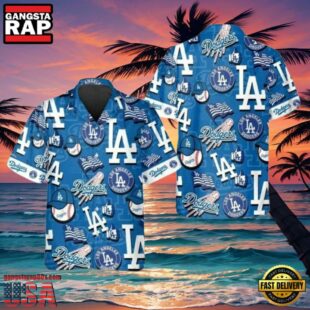 MLB LA Dodgers Iconic Blue Game Day Aloha Shirt - LA Dodgers Style Hot Trending Summer Hawaiian Shirt