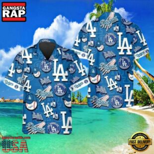 MLB LA Dodgers Iconic Blue Game Day Aloha Shirt - LA Dodgers Style Hot Trending Summer Hawaiian Shirt