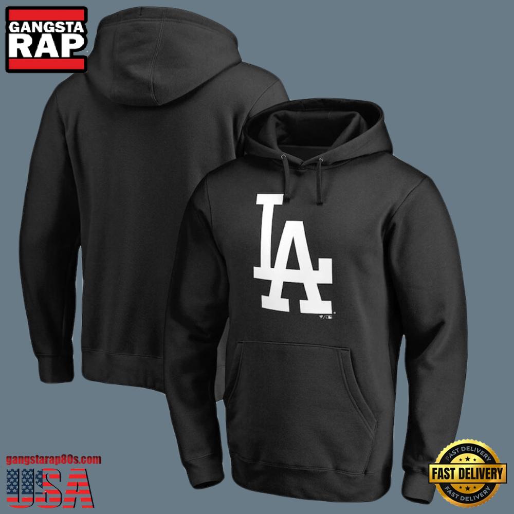 MLB Los Angeles Dodgers Hooded Baseball Sweatshirt Black MLB Los Angeles Dodgers Hooded Baseball Sweatshirt Black