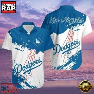 MLB Los Angeles Dodgers Wave Splash Style Hot Trending Summer Hawaiian Shirt Dynamic Blue Contrast