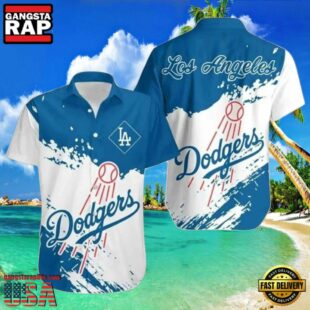 MLB Los Angeles Dodgers Wave Splash Style Hot Trending Summer Hawaiian Shirt Dynamic Blue Contrast