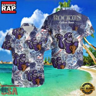 MLB Mascot Swing Colorado Rockies Custom Aloha Shirt