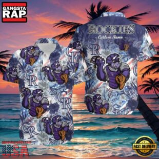 MLB Mascot Swing Colorado Rockies Custom Aloha Shirt