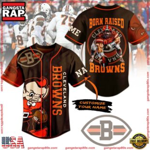 NFL Cleveland Browns Born Raised Browns Custom Name Baseball Jersey