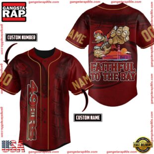 NFL Custom Name Number San Francisco 49ers Mascot Crazy Baseball Jersey