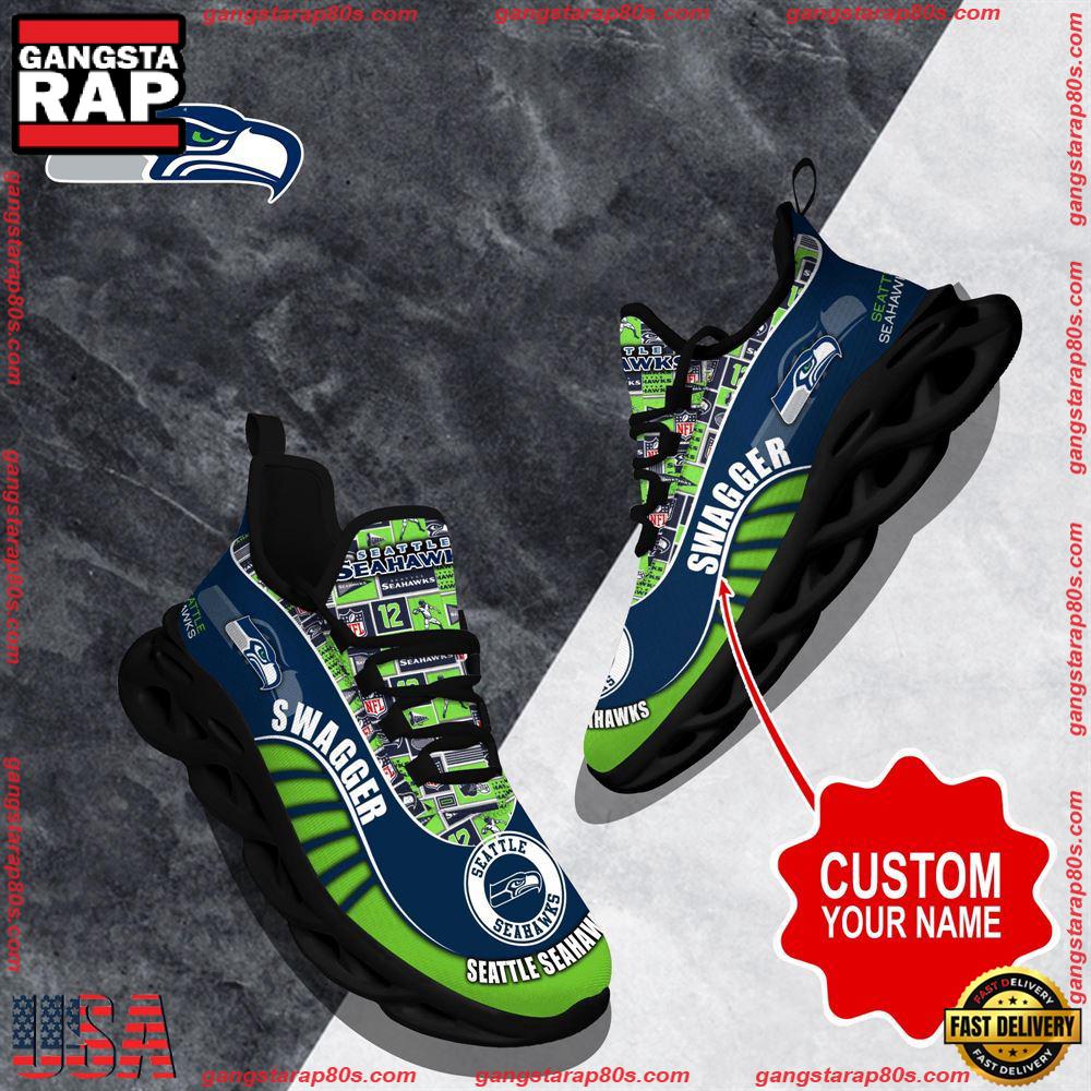 NFL Custom Name Seattle Seahawks Sport Football Max Soul Shoes Running Sneakers NFL Custom Name Seattle Seahawks Sport Football Max Soul Shoes Running Sneakers