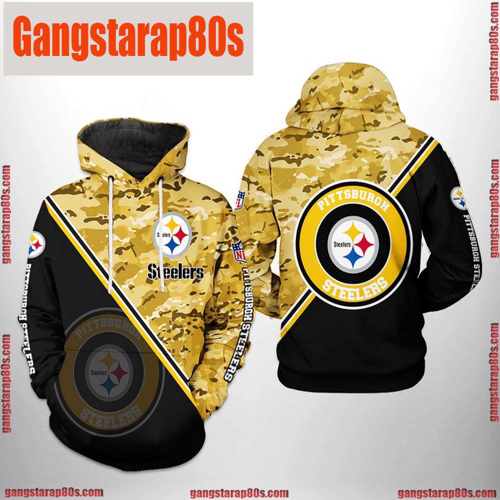 NFL Pittsburgh Steelers Camo Team All Over Print Unisex Hoodie NFL Pittsburgh Steelers Camo Team All Over Print Unisex Hoodie