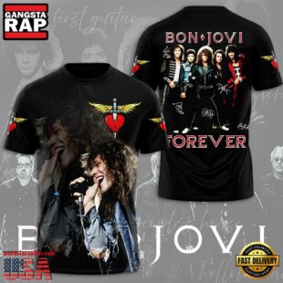 Bon Jovi Forever Album Cover Signatures T-shirt