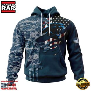 Carolina Panthers Navy Camo Veteran Hoodie