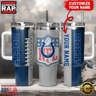Custom Name Indianapolis Colts NFL Football Logo Tumbler 40oz With Handle