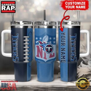 Custom Name Tennessee Titans NFL Football Logo Tumbler 40oz With Handle