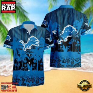 Detroit Lions Palm Tree Garden Pattern Hawaii Shirt