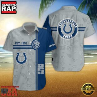 Indianapolis Colts NFL Logo Pattern Custom Hawaiian Shirt