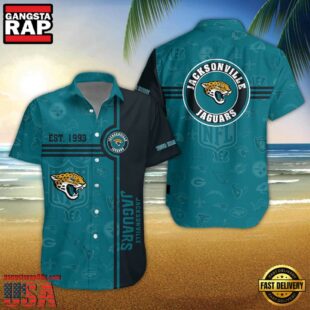 Jacksonville Jaguars NFL Logo Pattern Custom Hawaiian Shirt
