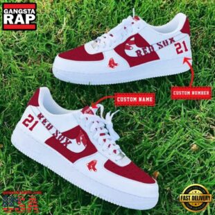 MLB Boston Red Sox Baseball Team Design Air Force 1 Shoes Sneaker