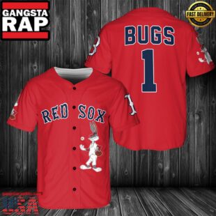 MLB Boston Red Sox Bugs Bunny Baseball Jersey Shirt