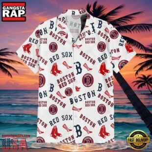 MLB Boston Red Sox Team Logo Baseball Aloha Hawaiian Shirt