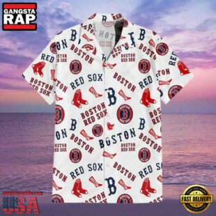 MLB Boston Red Sox Team Logo Baseball Aloha Hawaiian Shirt