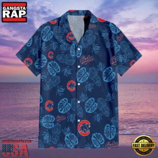 MLB Chicago Cubs Tropical Leaves Aloha Hawaiian Shirt