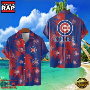MLB Chicago Cubs Tropical Palm Trees Aloha Hawaiian Shirt