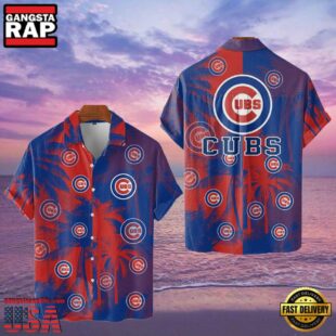 MLB Chicago Cubs Tropical Palm Trees Aloha Hawaiian Shirt