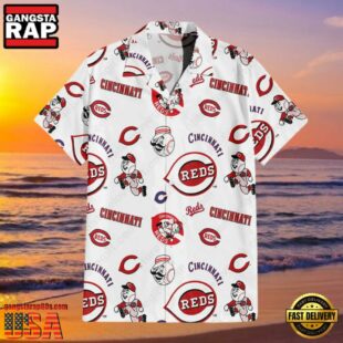 MLB Cincinnati Reds Team Logo Aloha Hawaiian Shirt