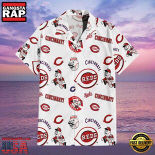 MLB Cincinnati Reds Team Logo Aloha Hawaiian Shirt