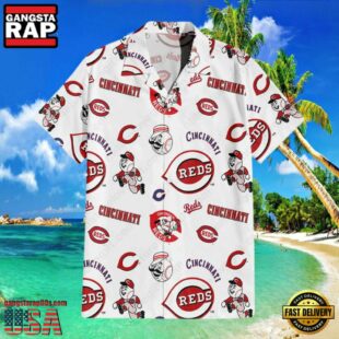 MLB Cincinnati Reds Team Logo Aloha Hawaiian Shirt