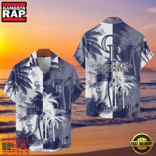 MLB Colorado Rockies Tropical Palm Trees Hot Summer Hawaiian Shirt