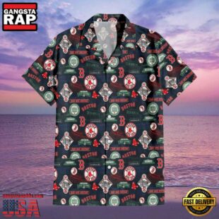 MLB Fenway Park Boston Red Sox Logo Aloha Hawaiian Shirt