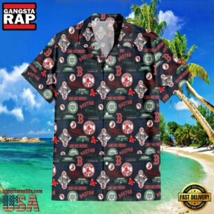 MLB Fenway Park Boston Red Sox Logo Aloha Hawaiian Shirt