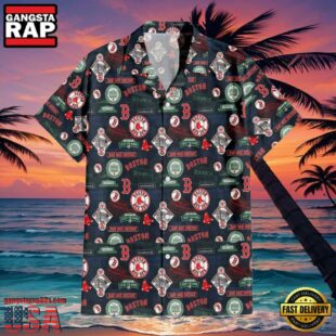 MLB Fenway Park Boston Red Sox Logo Aloha Hawaiian Shirt