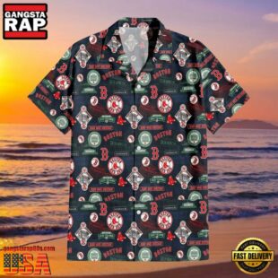 MLB Fenway Park Boston Red Sox Logo Aloha Hawaiian Shirt