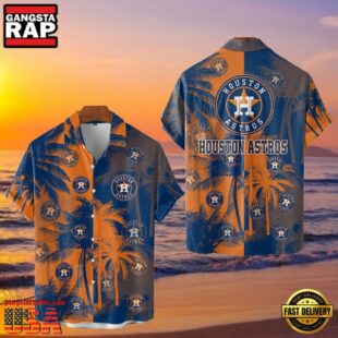 MLB Houston Astros Tropical Palm Trees Aloha Hawaiian Shirt