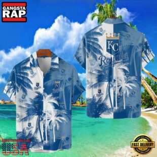 MLB Kansas City Royals Tropical Palm Trees Hot Summer Hawaiian Shirt