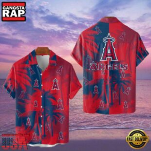 MLB Los Angeles Angels Tropical Palm Trees Hot Summer Hawaiian Shirt