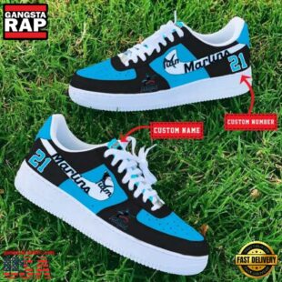 MLB Miami Marlins Baseball Team Design Air Force 1 Shoes Sneaker