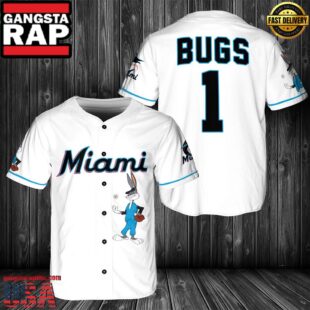 MLB Miami Marlins Bugs Bunny Baseball Jersey Shirt