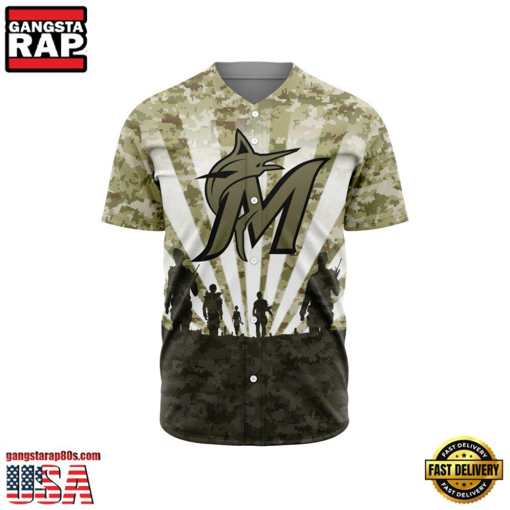 MLB Miami Marlins Veterans New Design Baseball Jersey MLB Miami Marlins Veterans New Design Baseball Jersey