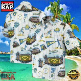 MLB Milwaukee Brewers Tropical Aloha Hawaiian Shirt With Stadium Design.jpg 1Group