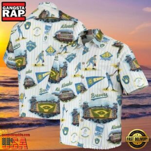 MLB Milwaukee Brewers Tropical Aloha Hawaiian Shirt With Stadium Design.jpg 1Group