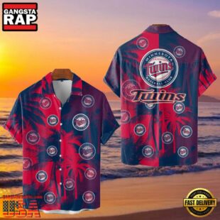 MLB Minnesota Twins Tropical Palm Trees Aloha Hawaiian Shirt