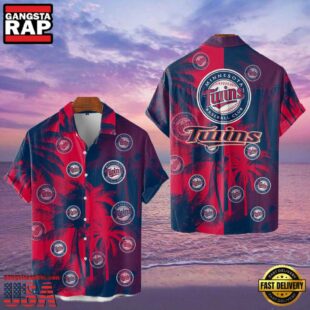 MLB Minnesota Twins Tropical Palm Trees Aloha Hawaiian Shirt
