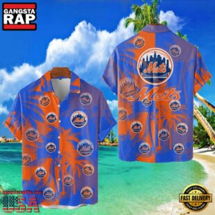 MLB New York Mets Tropical Palm Trees Aloha Hawaiian Shirt