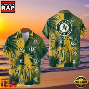MLB Oakland Athletics Tropical Palm Trees Hot Summer Hawaiian Shirt