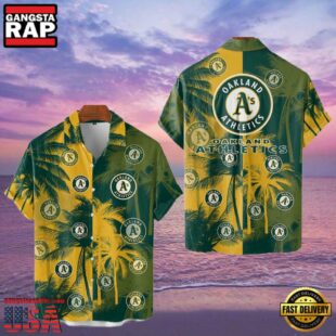MLB Oakland Athletics Tropical Palm Trees Hot Summer Hawaiian Shirt